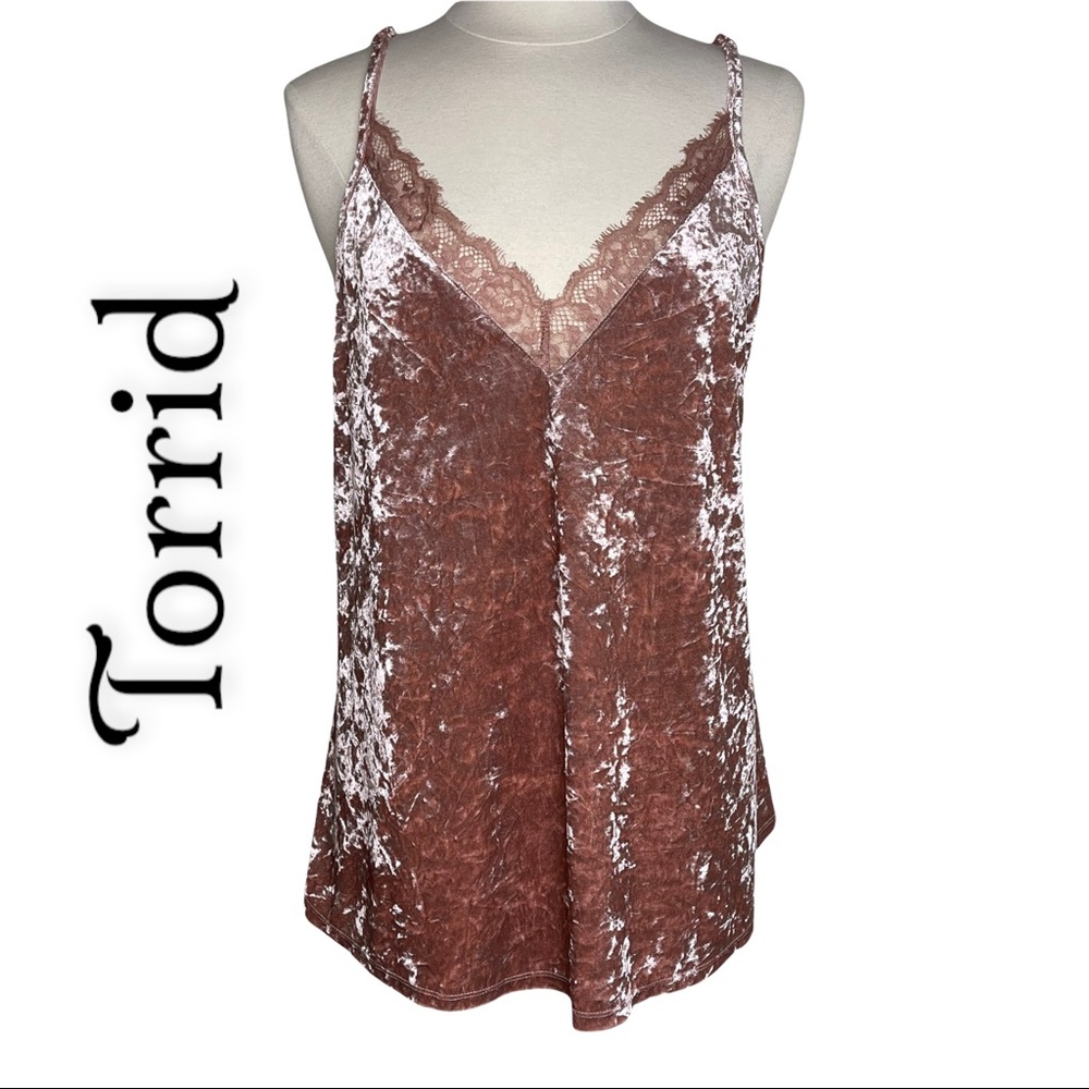 Torrid Velvet Tank Top Light Pink Size 1
